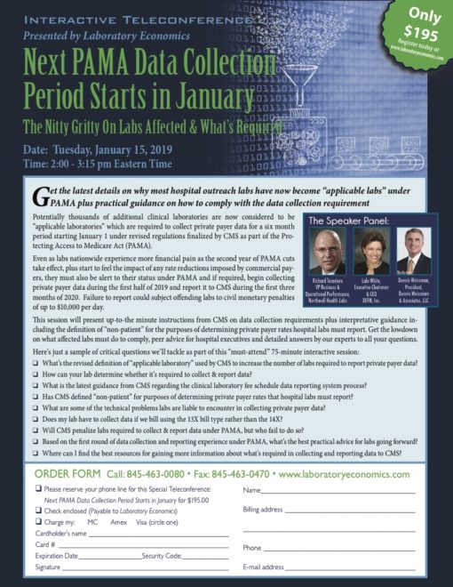 January 19 Teleconference - PAMA Data Collection