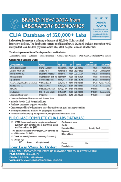 2023 December CLIA Database Updated Cover