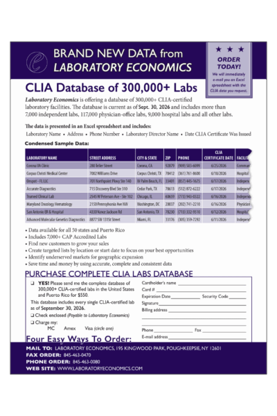 CLIA Database September 2026